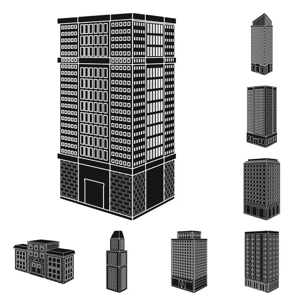 Diseño vectorial de la arquitectura y el logotipo de la propiedad. Conjunto de arquitectura e icono de vector de construcción para stock . — Vector de stock