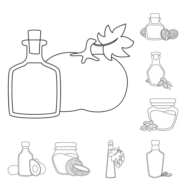 Diseño vectorial de símbolo saludable y vegetal. Conjunto de símbolos de stock saludables y orgánicos para la web . — Vector de stock