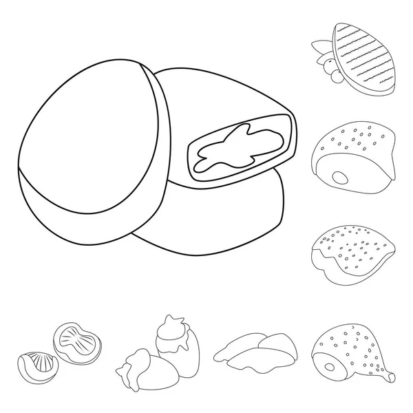Illustration vectorielle de la nourriture et symbole grillé. Ensemble de nourriture et illustration vectorielle du stock d'oiseaux . — Image vectorielle