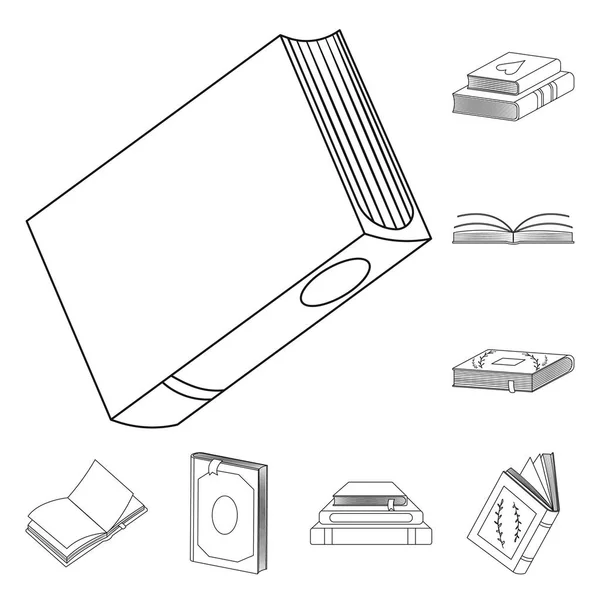 Vector illustratie van studie en literatuur icoon. Set van studie en bron voorraad symbool voor web. — Stockvector