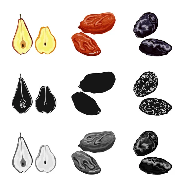 Gıda ve ham simge vektör tasarımı. Gıda ve doğa hisse senedi vektör çizim topluluğu.