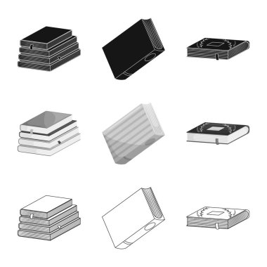 Eğitim ve kapak logosu yalıtılmış nesne. Eğitim ve kitabevi hisse senedi simgesi için web topluluğu.