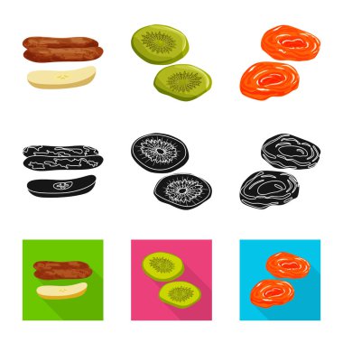 Gıda ve ham simge vektör çizimi. Gıda ve doğa hisse senedi simgesi için web topluluğu.