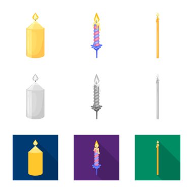 İzole işareti gevşeme ve alev nesne. Gevşeme ve balmumu hisse senedi vektör çizim koleksiyonu.