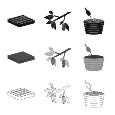 Gıda ve nefis işareti yalıtılmış nesne. Gıda ve kahverengi hisse senedi vektör çizim.