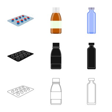 Perakende ve sağlık simge yalıtılmış nesne. Perakende ve sağlık hisse senedi vektör çizim topluluğu.