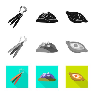 Kültür ve gezi logo vektör çizimi. Hisse senedi için kültür ve özgünlük vektör simge topluluğu.