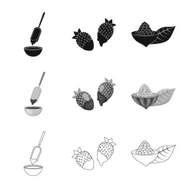 Gıda ve nefis logo vektör çizimi. Gıda ve web için kahverengi hisse senedi simgesi.