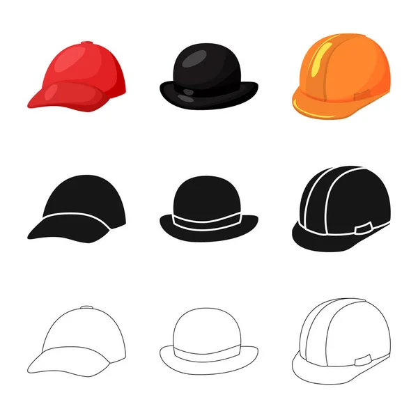 Isolated object of clothing and cap icon. Collection of clothing and beret vector icon for stock. — Stock Vector