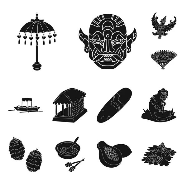 Objeto aislado y logotipo tradicional. Colección e ilustración de vectores de stock de bali . — Vector de stock