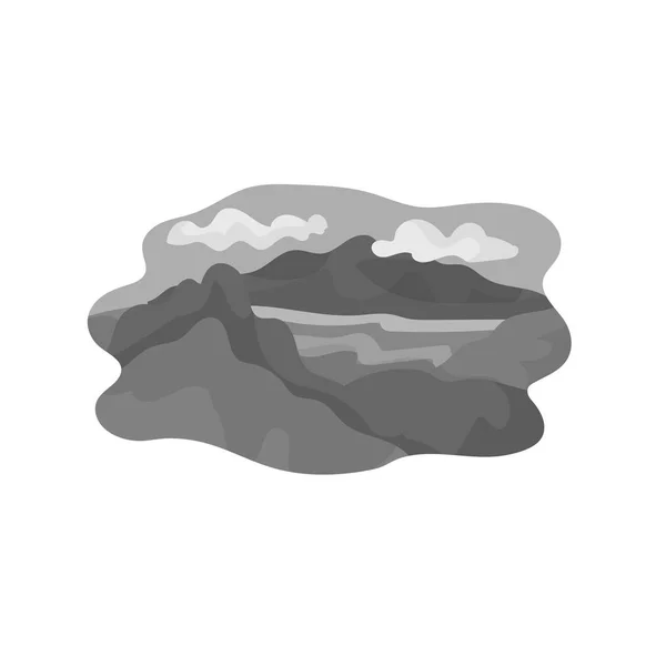 Diseño vectorial del icono de la montaña y el lago. Conjunto de montaña y bosque stock vector ilustración . — Vector de stock