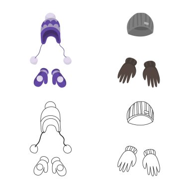 Giysi ve doku yalıtılmış nesne simgesi. Elbiselerini ayarla ve stok için vektör simge hava.