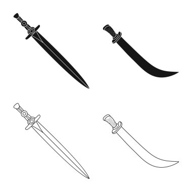 Oyun ve zırh logo yalıtılmış nesne. Bıçak vektör simge stok ve oyun topluluğu.