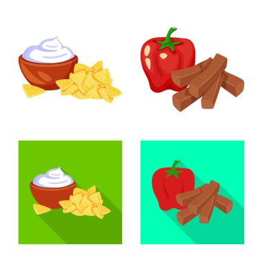 Tat ve daiç simge vektör Illustration. Tat ve web için organik hisse senedi simgesi toplama.