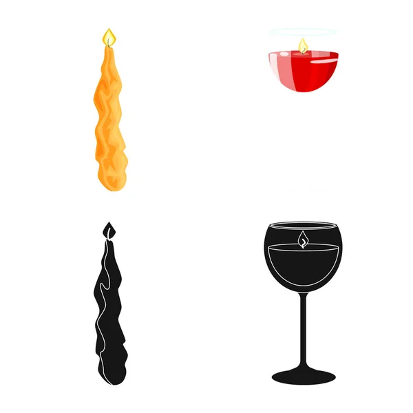 Ilustração vetorial de relaxamento e ícone de chama. Conjunto de relaxamento e ícone de vetor de cera para estoque . — Vetor de Stock