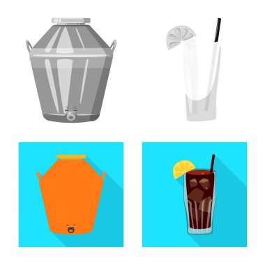 Kafe ve Latin sembolü yalıtılmış nesne. Kafe ve ulusal hisse senedi vektör çizim.