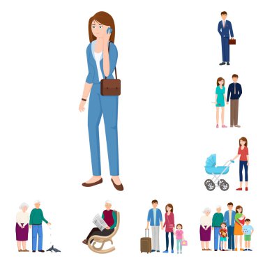 Ailenin izole nesnesi ve insanlar imzalar. Web için aile ve avatar stok sembolü seti.