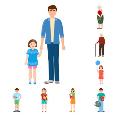 Aile ve insanların vektör tasarımı işareti. Aile ve avatar stok vektör çizim koleksiyonu.