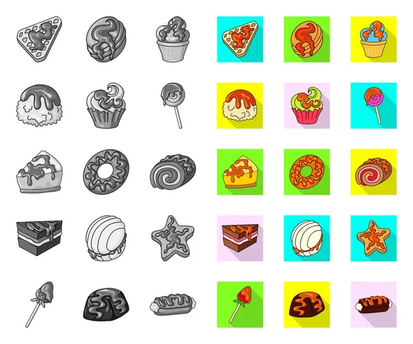Projekt wektor logo desery i słodkie. Zbiór deser i żywności wektor ikona na magazynie. — Wektor stockowy