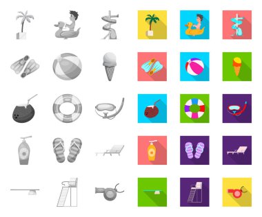 Havuzu ve yüzme logo vektör Illustration. Hisse senedi için havuz ve etkinlik vektör simge topluluğu.