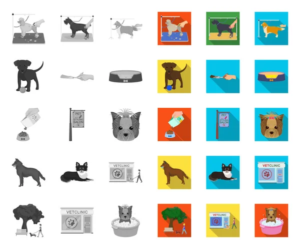 PET mono, platta ikoner i set Collection för design. Vård och utbildning vektor symbol Stock Web illustration. — Stock vektor