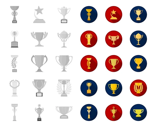 Gold Cup mono, icônes plates dans la collection set pour le design. Vainqueurs Coupe vectoriel symbole stock illustration web . — Image vectorielle