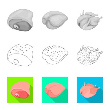 Ürün ve kümes hayvanları simge vektör Illustration. Hisse senedi için ürün ve tarım vektör simge kümesi.