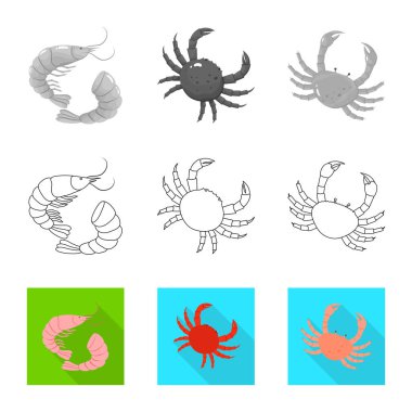 Taze ve Restoran simge vektör tasarımı. Taze ve deniz hisse senedi vektör çizim topluluğu.