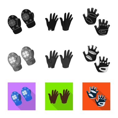 Siluet ve güvenlik işareti vektör tasarımı. Hisse senedi için konfor ve siluet vektör simge topluluğu.