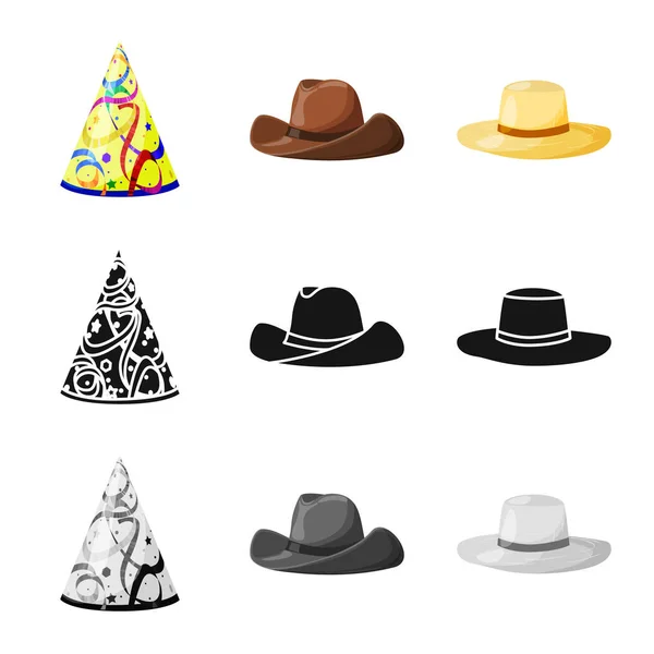 Objet isolé de vêtements et chapeau symbole. Collection de vêtements et icône vectorielle béret pour stock . — Image vectorielle