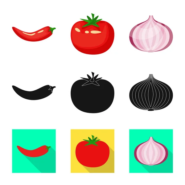 Objet isolé de goût et symbole de produit. Ensemble d'icône vectorielle de goût et de cuisson pour le stock . — Image vectorielle
