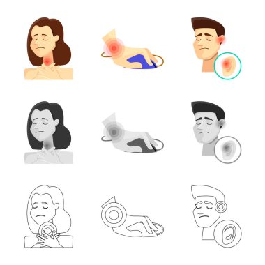 Hastane ve işleme simgesi yalıtılmış nesne. Hastane ayarla ve hisse senedi simgesi web için yardım.