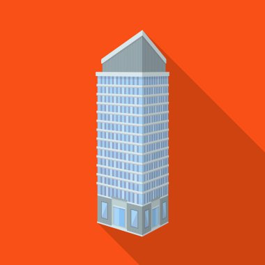 Gökdelen ve ofis işareti izole nesne. Gökdelen ve bölüm stok vektör illüstrasyon koleksiyonu.