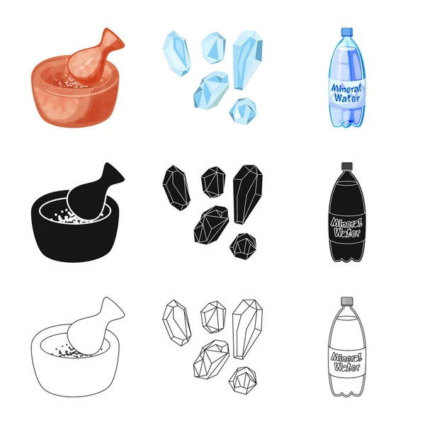Ilustración vectorial de cocina y señal de mar. Conjunto de cocina e ilustración vector de caldo de hornear . — Vector de stock