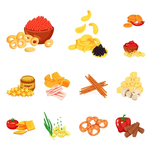 Illustration vectorielle du logo des aliments et des produits. Ensemble d'illustration vectorielle de nourriture et de stock de fête . — Image vectorielle