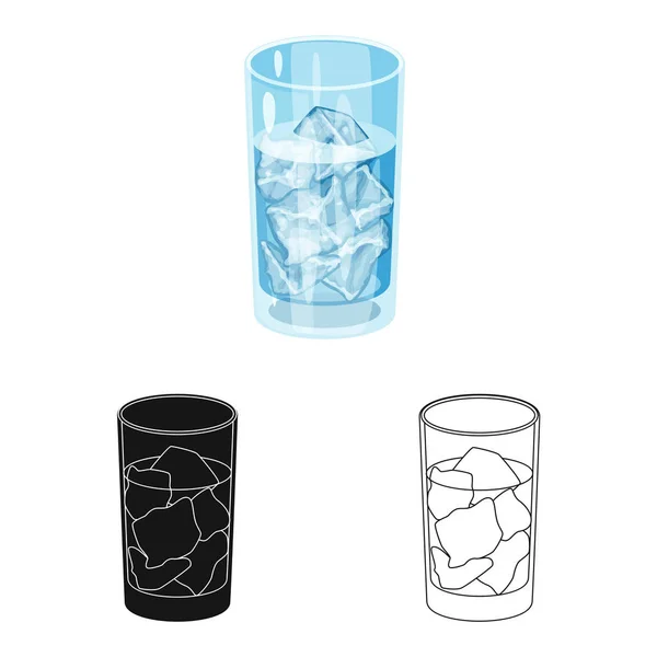 Vector ontwerp van ijs en glas symbool. Set van ijs en Crystal Stock vector illustratie. — Stockvector