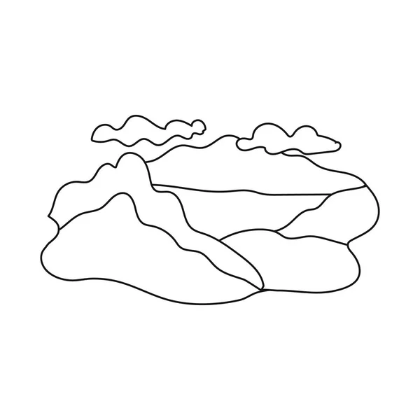 Oggetto isolato di montagna e lago segno. Set di icone vettoriali di montagna e foresta per stock . — Vettoriale Stock