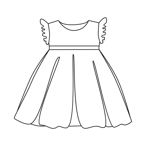 Vektor-Illustration von Kleid und Kind-Symbol. Sammlung von Kleidern und niedlichen Aktienvektorillustrationen. — Stockvektor