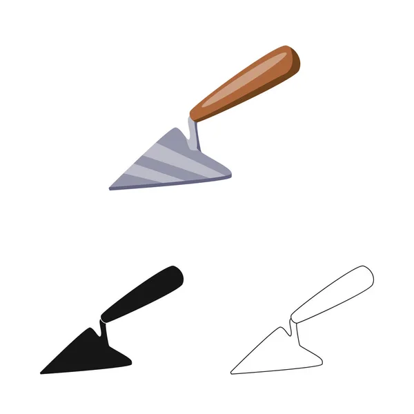 Vector illustration of tool and trowel symbol. Collection of tool and repair stock symbol for web. — Stock Vector