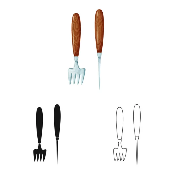 Illustrazione vettoriale di coltello e simbolo della forchetta. Raccolta di illustrazione vettoriale di coltello e dispositivo . — Vettoriale Stock