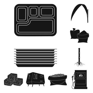 Sakaroz ve teknoloji işareti vektör illüstrasyon. Web için sakaroz ve baston stok sembolü seti.