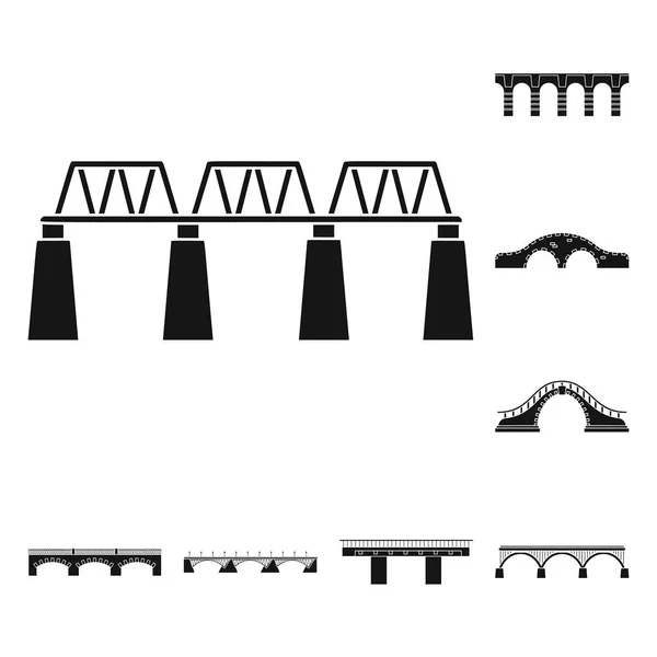 Vektorillustration von Konstrukt und Seitensymbol. Sammlung von Bau- und Brückensymbolen für das Web. — Stockvektor