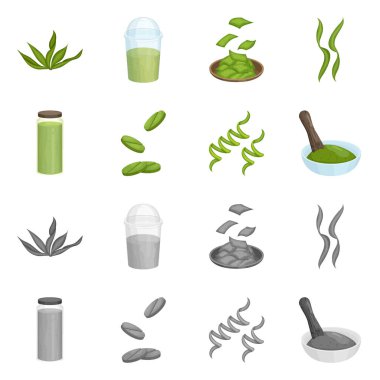 Protein ve deniz simge vektör tasarımı. Protein ve web için doğal hisse senedi simgesi.