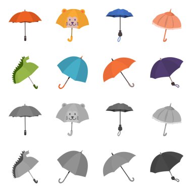 Koruma ve kapalı işareti yalıtılmış nesne. Koruma ve web için yağmurlu hisse senedi simgesi toplama.