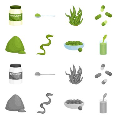 Protein ve deniz logo yalıtılmış nesne. Protein ve doğal hisse senedi vektör çizim.