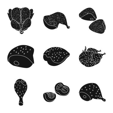 Restoran ve tarım logosu vektör tasarımı. Web için restoran ve ham stok sembolü koleksiyonu.