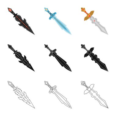 Oyun ve zırh simge vektör tasarımı. Oyun kümesi ve hisse senedi için bıçak vektör simgesi.