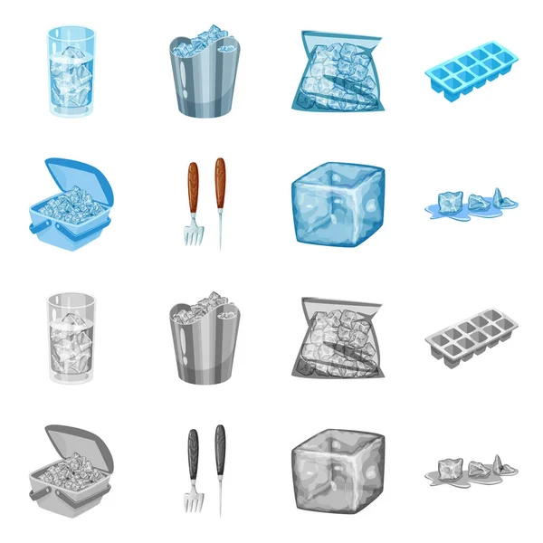 Diseño vectorial de textura y símbolo congelado. Conjunto de textura e ilustración de vector de stock transparente . — Vector de stock
