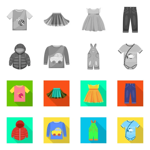 Изолированный предмет моды и логотип одежды. Коллекция векторных икон моды и хлопка для складе . — стоковый вектор