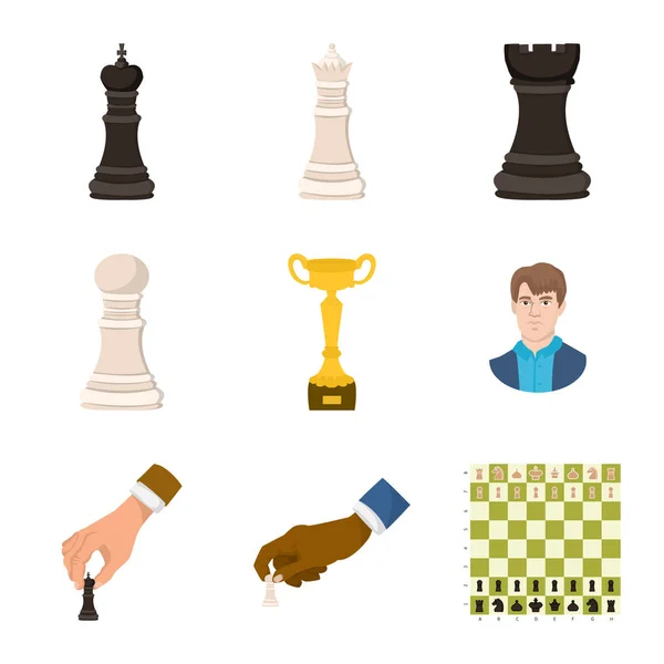 Oggetto isolato di scacchi e icona del gioco. Set di scacchi e strategia stock symbol per il web . — Vettoriale Stock